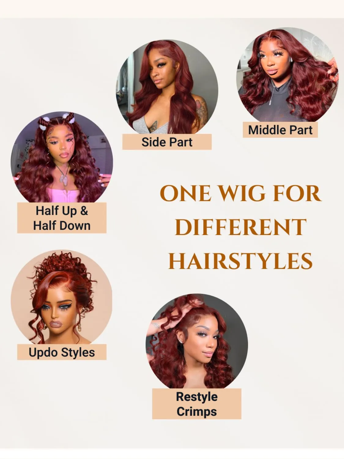 Nadula Bye Bye Knots Glueless Reddish Brown Body Wave Wig 7x5 Pre Cut Lace Front Wigs Human Hair Pre Plucked Pre Bleached Ready to Wear Pre Everything Glueless Wig 150% Density 16inch