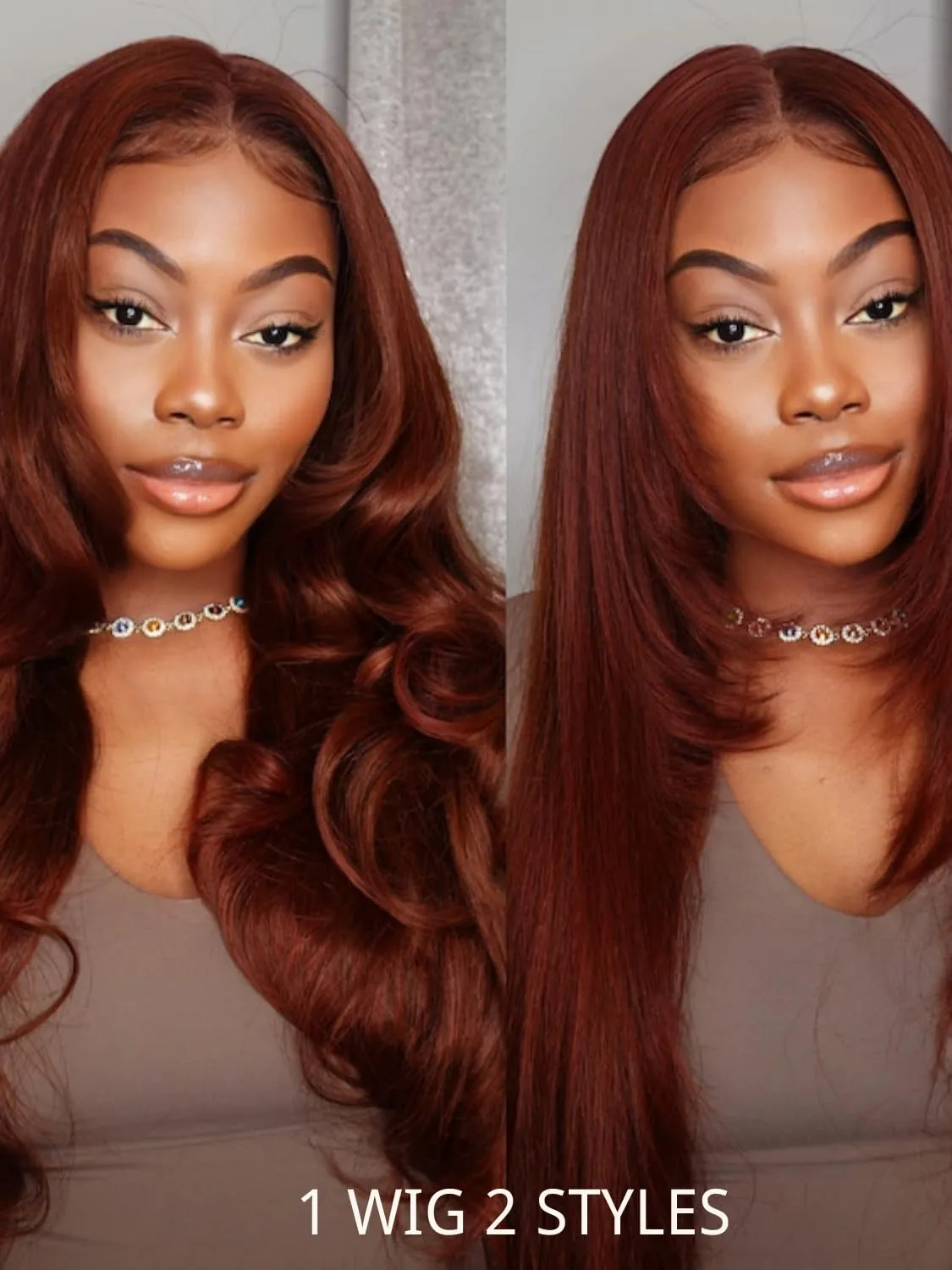 Nadula Bye Bye Knots Glueless Reddish Brown Body Wave Wig 7x5 Pre Cut Lace Front Wigs Human Hair Pre Plucked Pre Bleached Ready to Wear Pre Everything Glueless Wig 150% Density 16inch