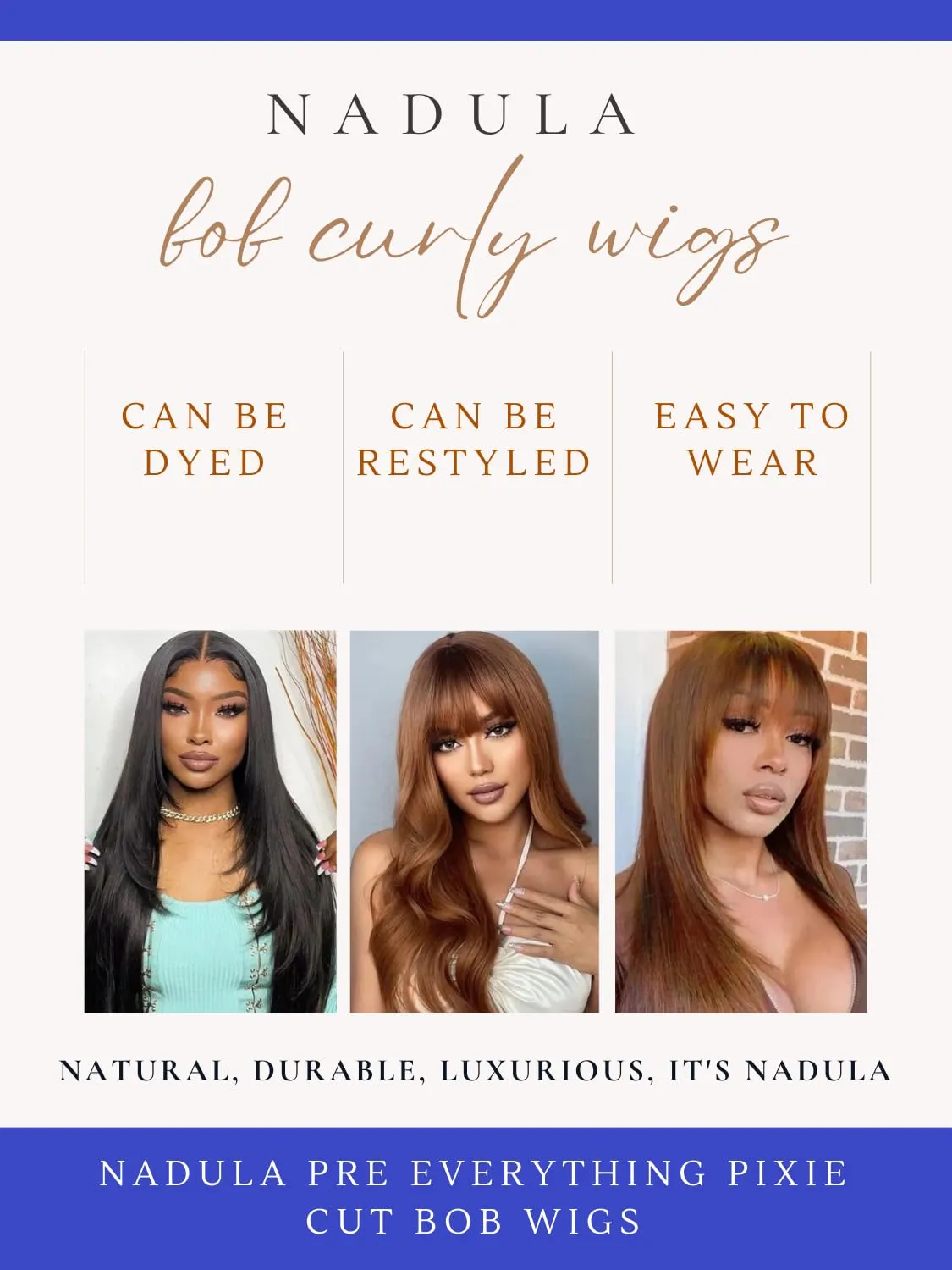 Nadula Hair Brown Yaki Straight Human Hair Glueless Wigs #4 Layer Cut Bang Wigs with 4x4x2 Lace, 100% Virgin Hair Chocolate Brown Wigs with Bangs for Women No Glue 180% Density 18inch