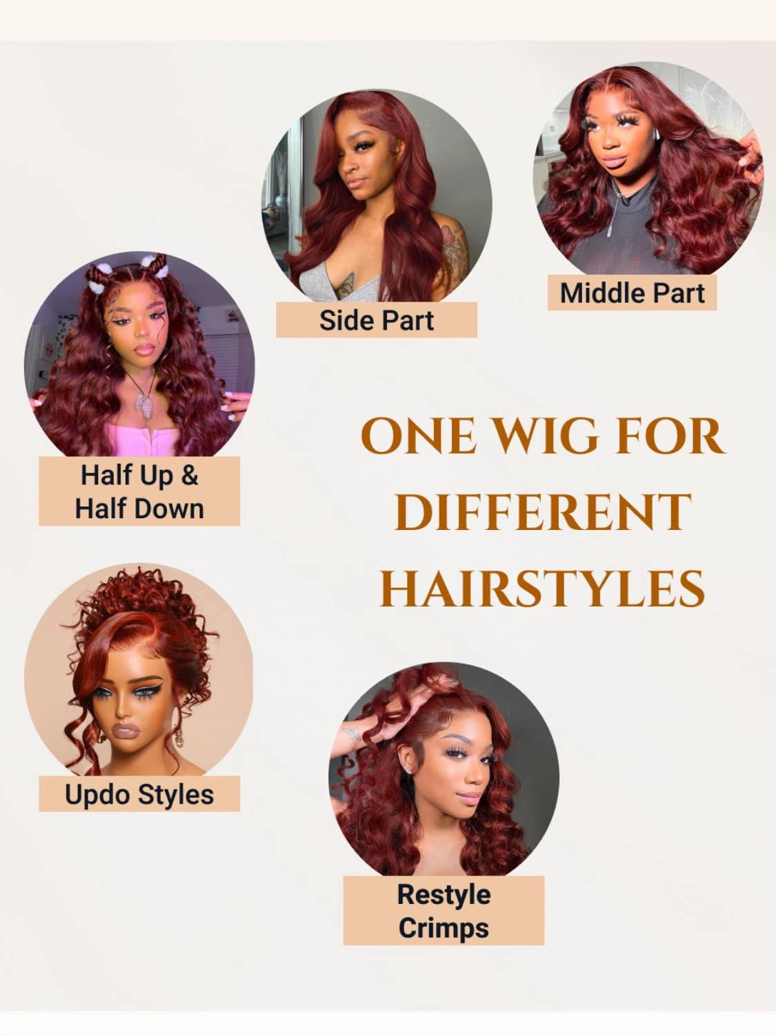 Nadula Bye Bye Knots Glueless Reddish Brown Body Wave Wig 7x5 Pre Cut Lace Front Human Hair Wig Ready to Wear Glueless 150% Density 24inch