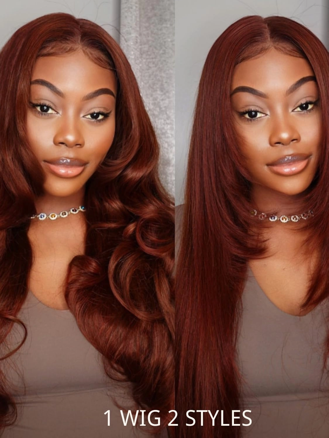 Nadula Bye Bye Knots Glueless Reddish Brown Body Wave Wig 7x5 Pre Cut Lace Front Human Hair Wig Ready to Wear Glueless 150% Density 24inch