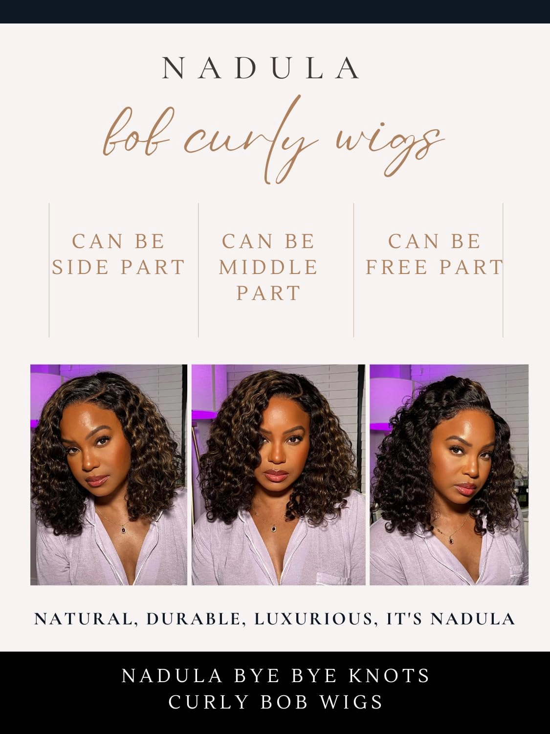 Nadula Bye Bye Knots Ombre Brown Wig 8inch Inch Short Curly Beyond Basics Bob Glueless Wigs Human Hair Pre Cut 7x5 HD Lace Closure Wig No Glue Pre-Everything Ready to Go Wig Pre-Plucked 150% Density