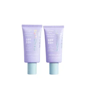Naked Sundays SPF 50  Collagen Glow 100% Mineral Sunscreen, Hydrating SPF with Zinc Oxide, Vegan Collagen, Primer & Sheer Tint, Mineral SPF for Healthy Glow - 2 pack