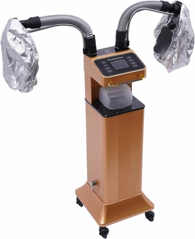 Nano Hair Steamer Machine, 110V 650W Multifunctional Steamer for Hair, Vertical Nano Hair Steamer Beauty Salon with Wheels, Hair Color Processor for Hair Care Hair Repair (US Stock-Gold)