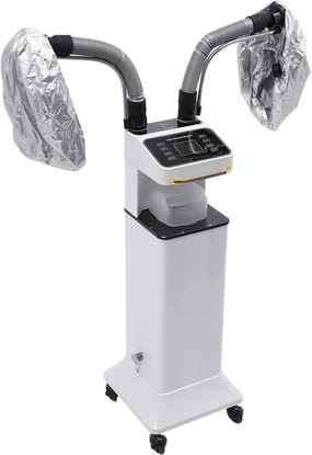 Nano Hair Steamer Machine, 110V 650W Multifunctional Steamer for Hair, Vertical Nano Hair Steamer Beauty Salon with Wheels, Hair Color Processor for Hair Care Hair Repair (US Stock-White)