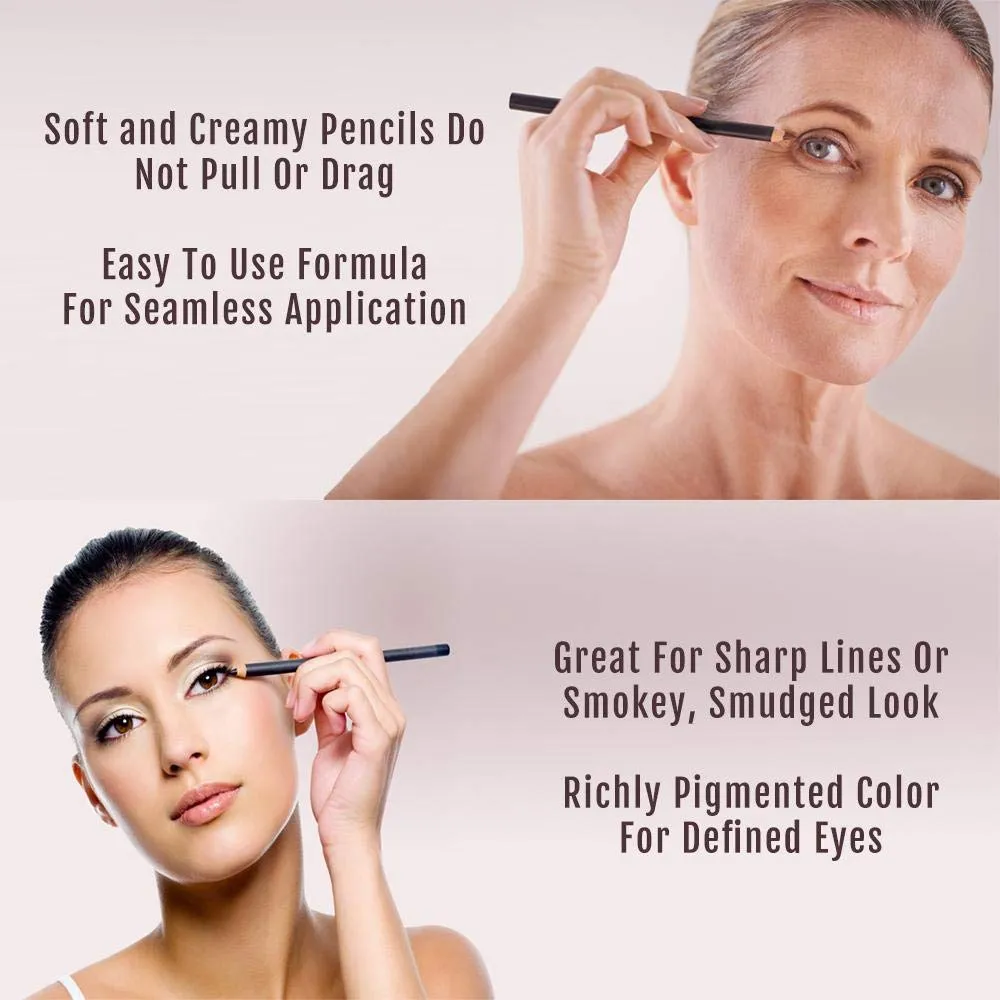 Natural Hypoallergenic Eyeliner Pencils, Double Brown Pack