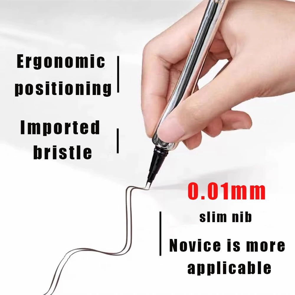 Natural Wild Eyebrows, Micro-Fork Brush-Tip, Pencil 24HR Long-lasting Waterproof Brows Pencil, Double Point Eyebrow Pen, Eyebrow Pen Liquid Pen (Dark brown)