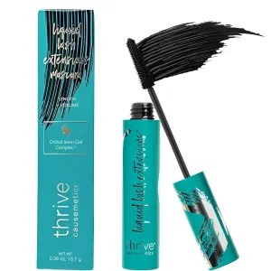 New Thrive Mascara Liquid Lash Extensions, Natural Volumizing Lengthening Eye Makeup, Waterproof & Smudge-Proof, No Flaking/No Clumping, Blackest Black 0.38 OZ