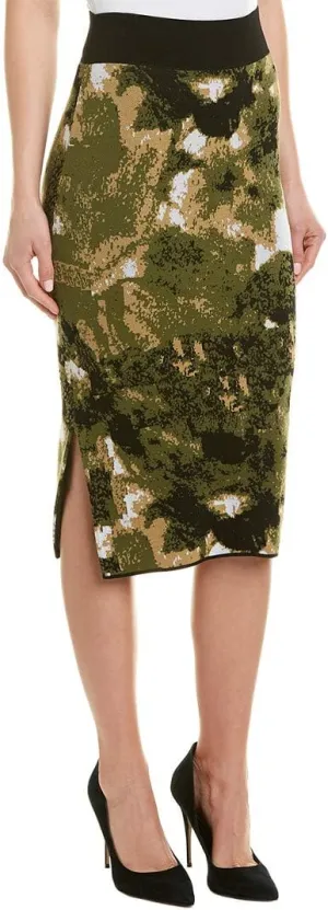 Nicole Miller New York Women's Camo Double Knit Pencil Skirt