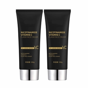 Nicotinamide Vitamin C Plain Face Cream, Niacinamide Vitamin C Black Tube Skin Cream, Multifunctional Smooth Hydrating Niacinamide Makeup Cream(2pcs)