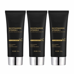 Nicotinamide Vitamin C Plain Face Cream, Niacinamide Vitamin C Black Tube Skin Cream, Multifunctional Smooth Hydrating Niacinamide Makeup Cream(3pcs)