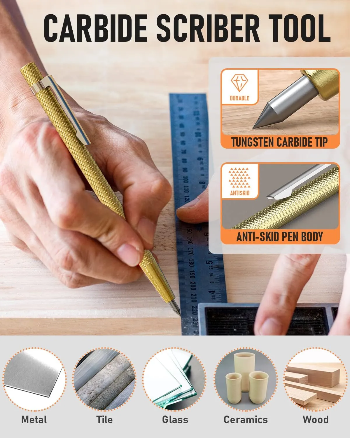 Nicpro 10 Pack Carpenter Pencils Mechanical, Construction Pencils with 21 Refill, Automatic Center Punch and Carbide Scribe Tool, Mechanical Pencil for Woodworking, Best Carpenters Marking Tool