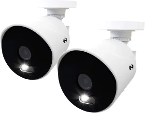Night Owl 4K Ultra HD Wired Indoor/Outdoor Add-On Cameras with Built-in Motion-Activated Spotlights, 100 ft. of Night Vision, Wide Viewing Angle and Color Night Vision (2-Pack)
