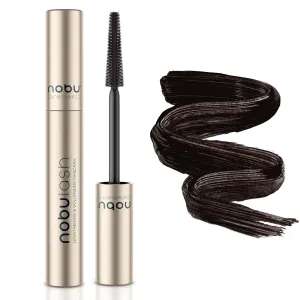 NobuLash Mascara for Older Women - Volumizing & Lengthening, Long-stay, Long-wearing, Hypoallergenic, NO CLUMPS, NO SMUDGES, Vegan, 2-in-1 Formula - Incredible Length in 2 coats (Dark Brown)