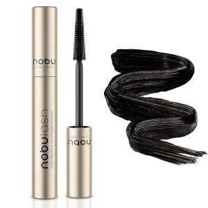 NobuLash Mascara for Older Women - Volumizing & Lengthening, Long-stay, Long-wearing, Hypoallergenic, NO CLUMPS, NO SMUDGES, Vegan, 2-in-1 Formula - Incredible Length in 2 coats (Natural Black)