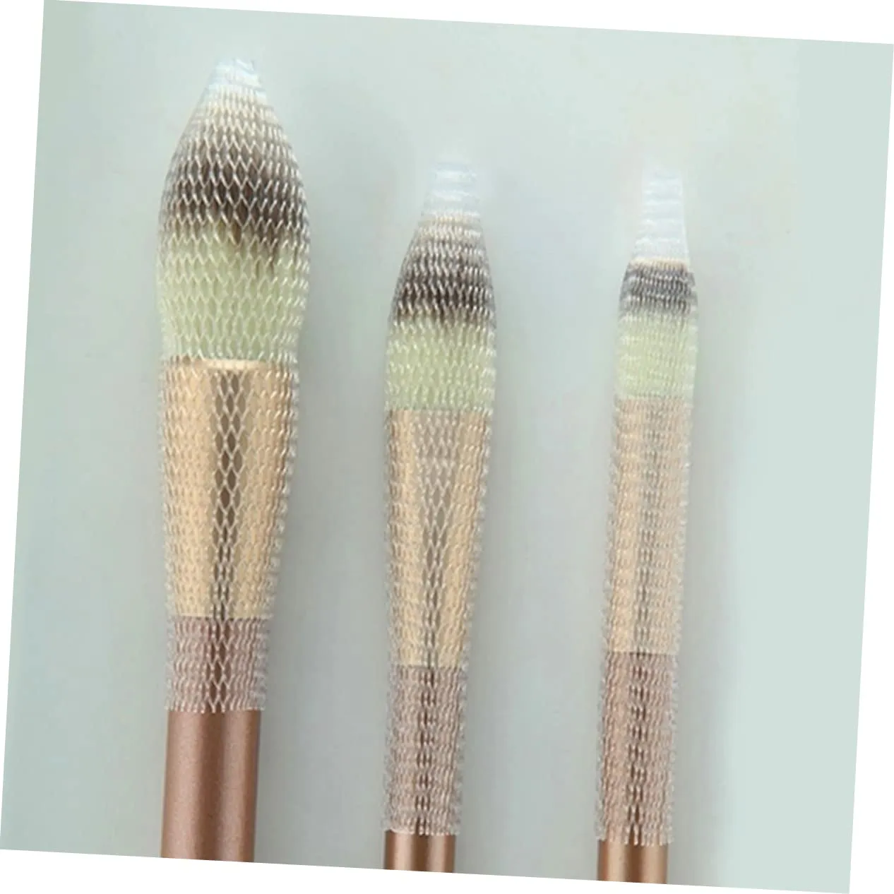 NOLITOY 2sets Makeup Brush Holder Cover Mesh Brush Protector for Travel Elastic Protect Your Makeup 100pcs*2