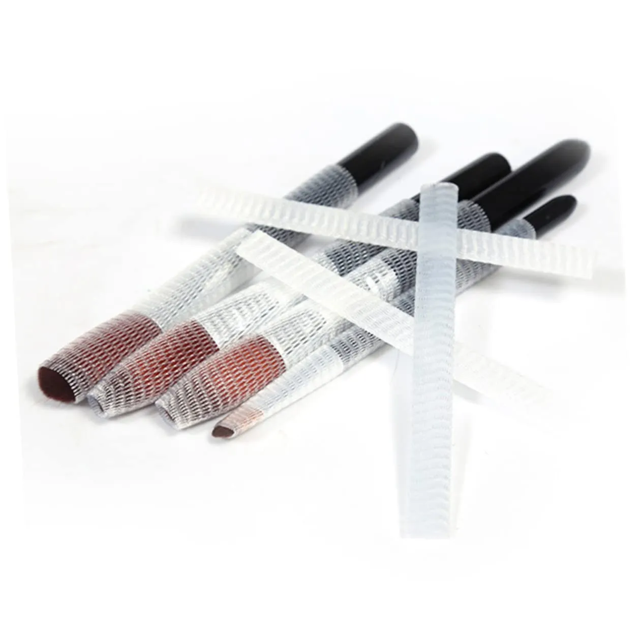 NOLITOY 2sets Makeup Brush Holder Cover Mesh Brush Protector for Travel Elastic Protect Your Makeup 100pcs*2