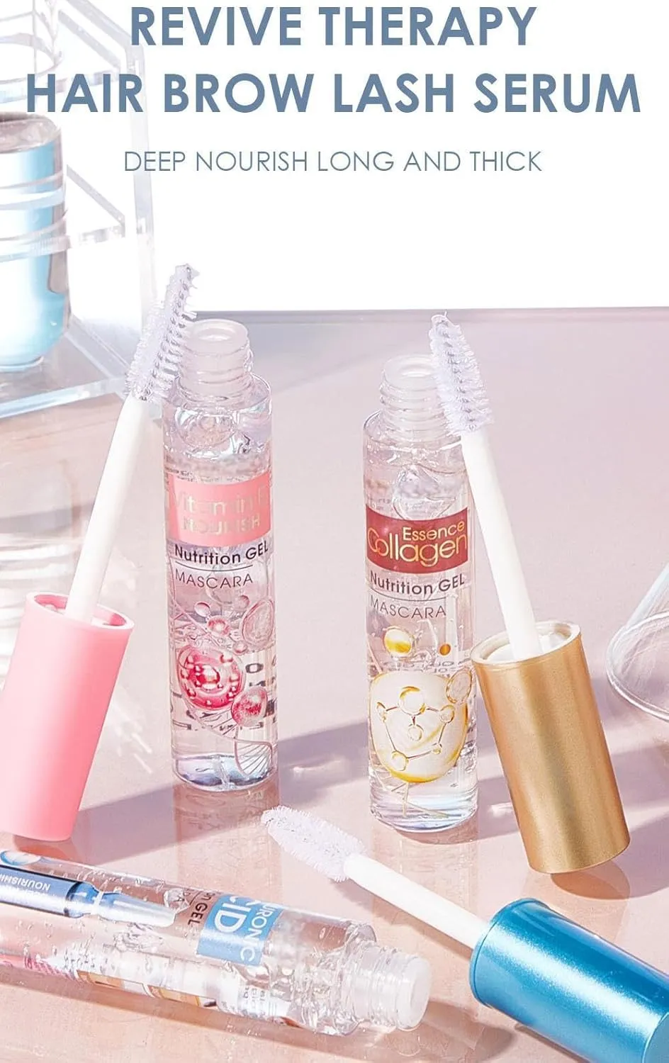 Nourishing Mascara Gel with Biopeptides, Collagen & Hyaluronic Acid, Waterproof Formula for Long Dense Lashes,moisturize and nourish (01)