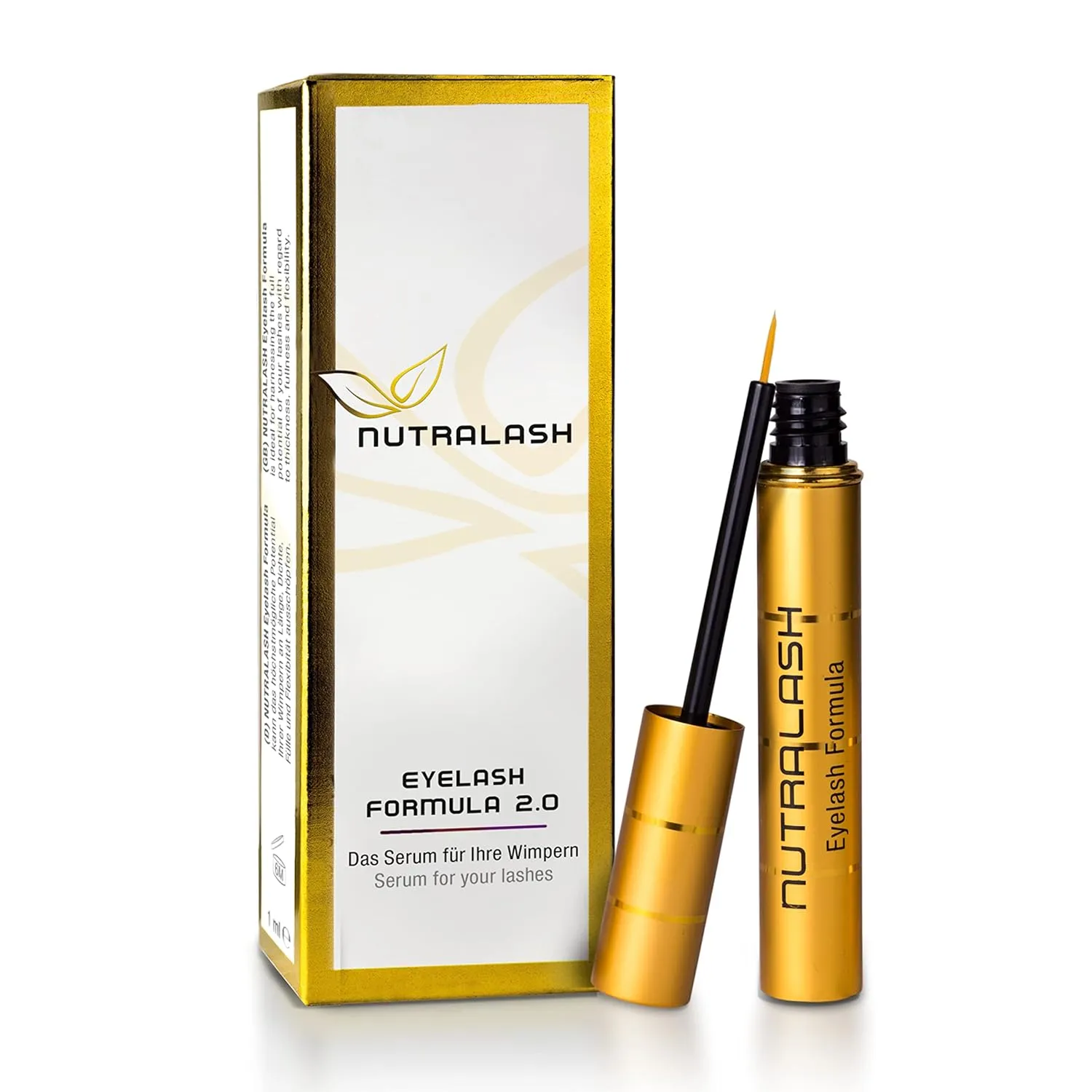 Nutralash Eyelash Formula 2.0 - Eyelash Serum for Longer Eyelashes in Just 6-8 Weeks I Lash Serum I Eyelash Growth Serum I Made in Germany I 1ml