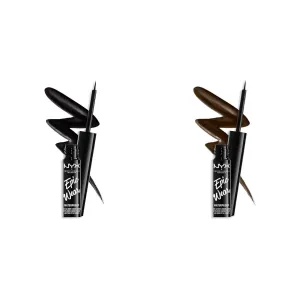 NYX PROFESSIONAL MAKEUP Epic Wear Liquid Liner Waterproof Eyeliner Black and Brown 2 Pack
