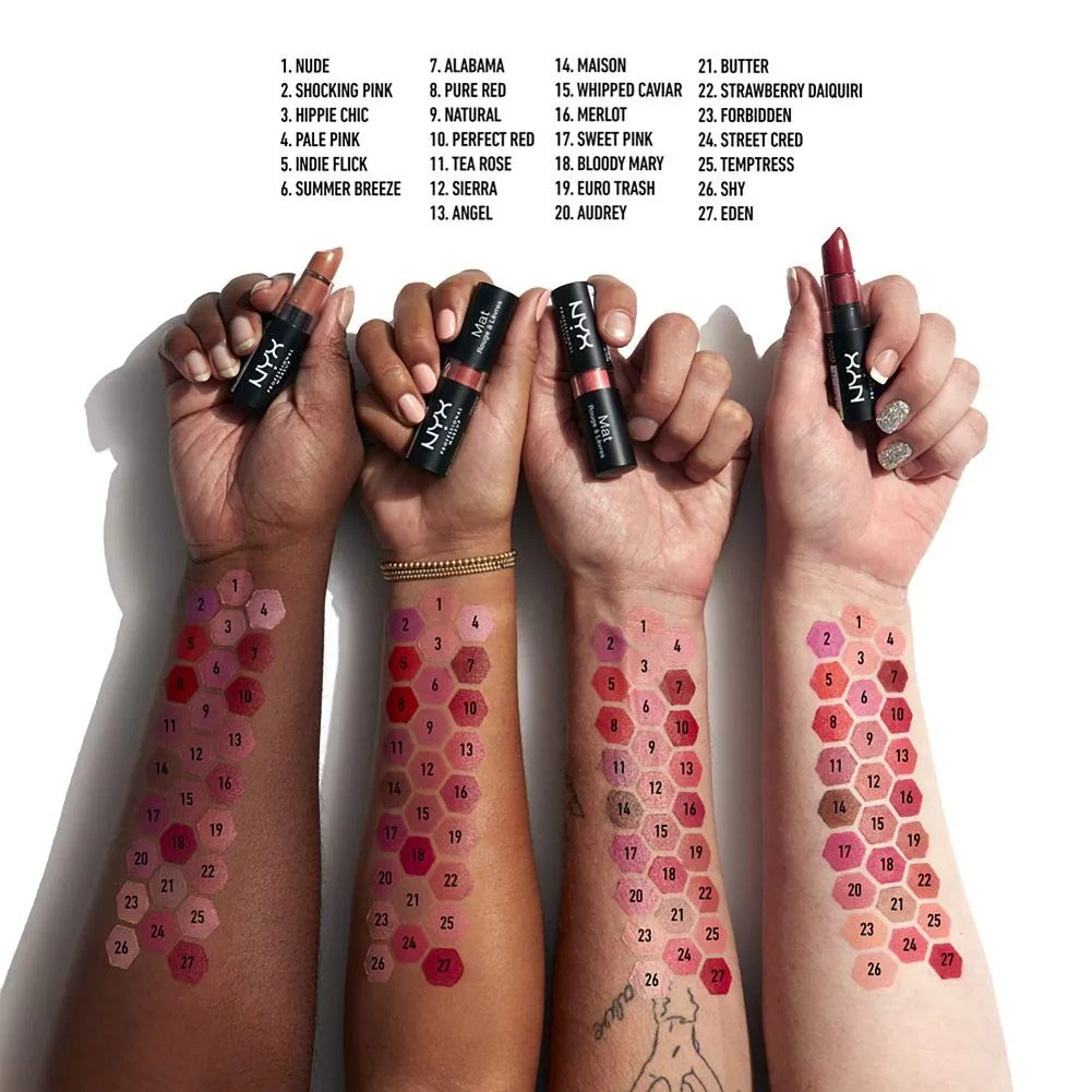 NYX PROFESSIONAL MAKEUP Matte Lipstick - Euro Trash (Dark Pink Brown)