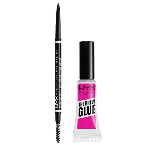 NYX PROFESSIONAL MAKEUP Micro Brow Pencil (Ash Brown)   Brow Glue (Clear), 2-Pack Bundle