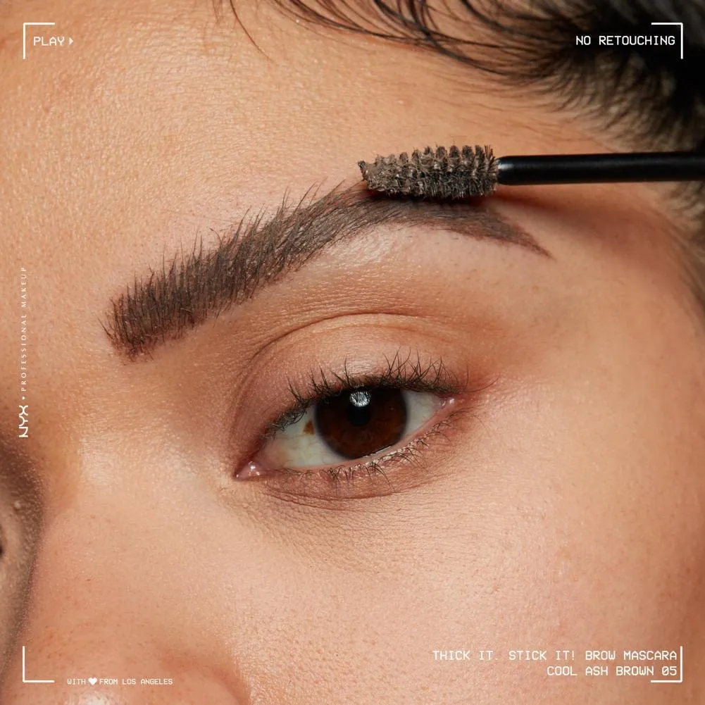 NYX PROFESSIONAL MAKEUP Thick It Stick It Thickening Brow Mascara, Eyebrow Gel - Cool Ash Brown