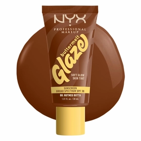 NYX PROFESSIONAL MAKEUP Buttermelt Glaze Soft Glow Skin Tint   SPF 30, Up To 12HR Wear, 08 Nutmeg Butta