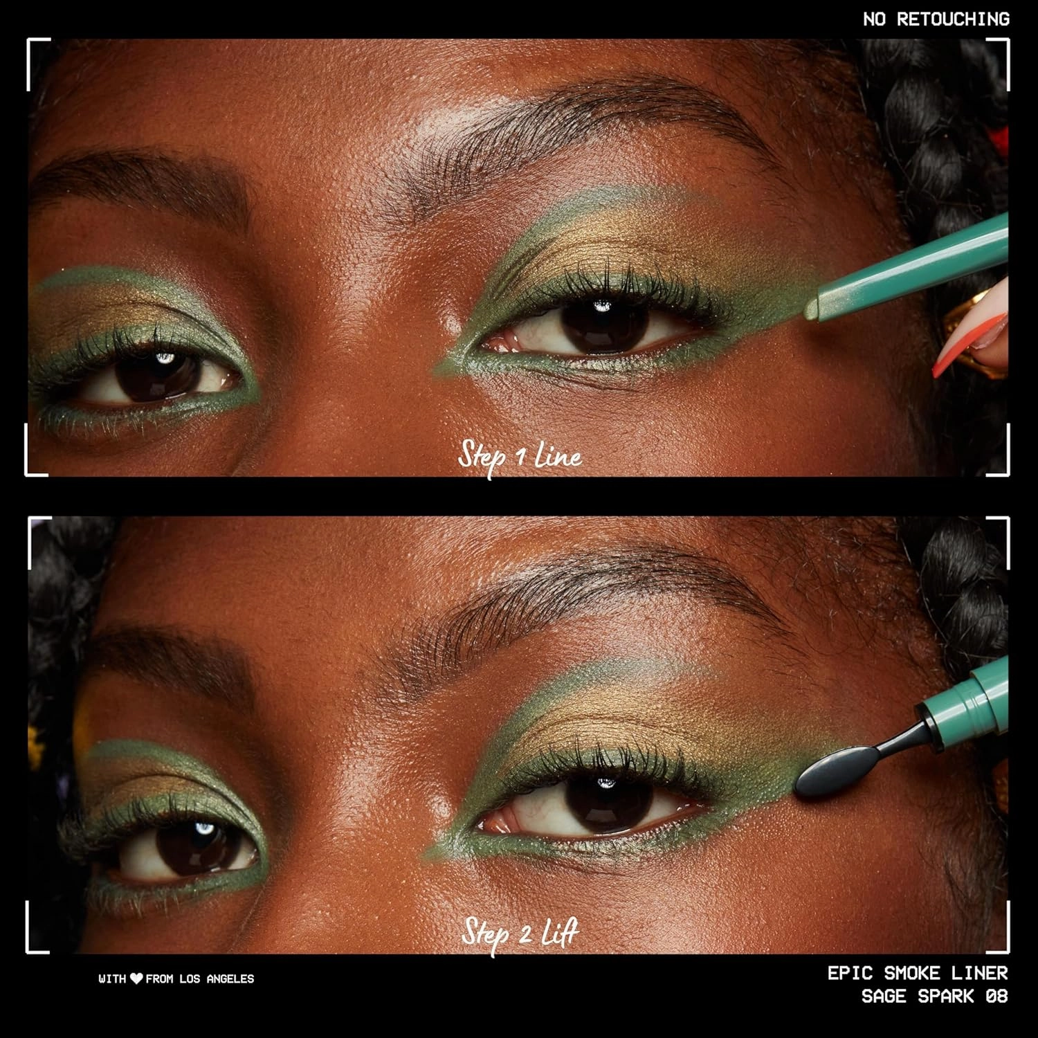 NYX PROFESSIONAL MAKEUP Epic Smoke Liner, Vegan Smokey Eyeliner - Sage Sparks (Hunter Green) (Pack of 2)