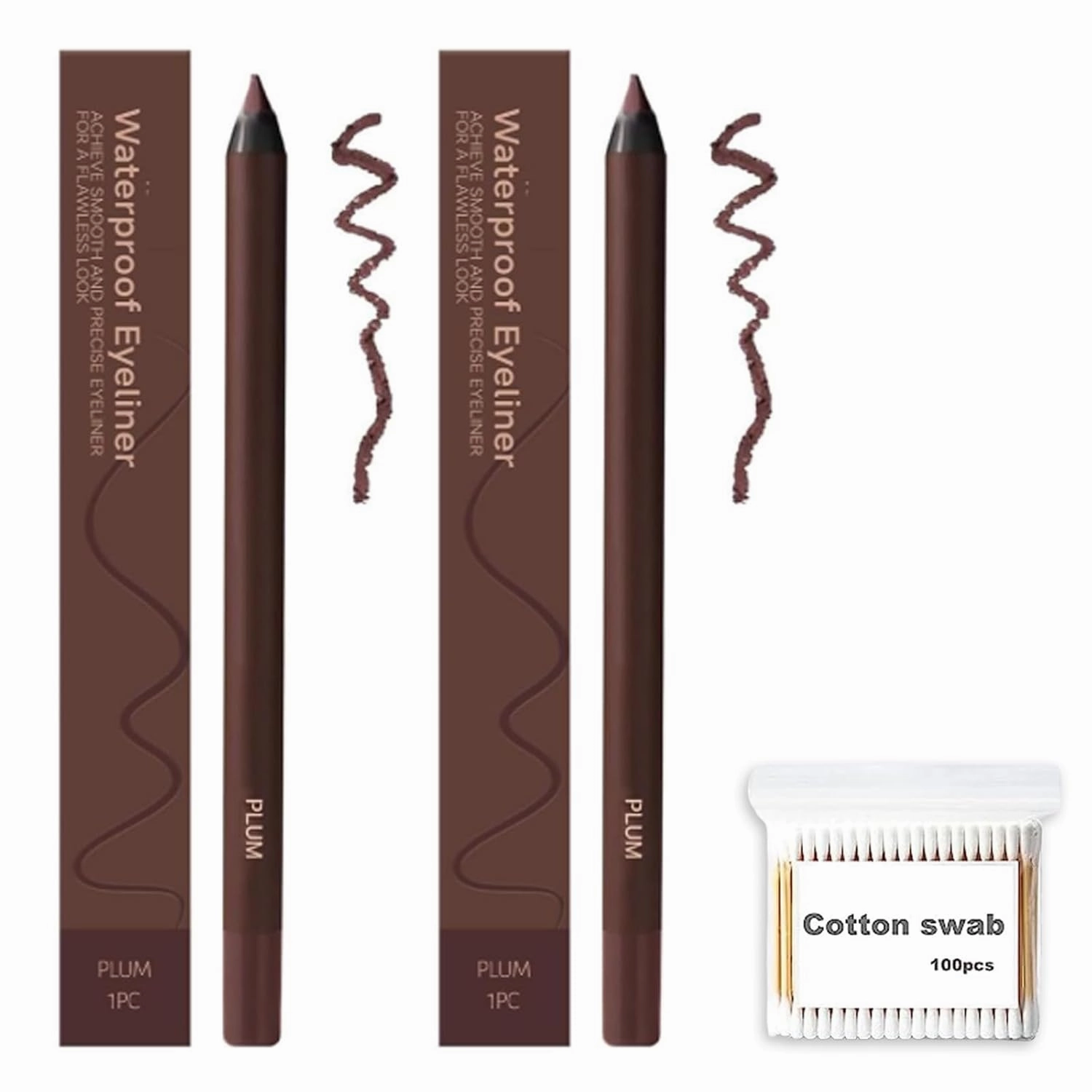Occasionalous Eyeliner, 24 Hr Waterproof Eyeliner Duo Sharpenable Eye Pencil, EyelinerPencil Waterproof, Plum, Black, Graphite...No Smudging, Fading (Plum)