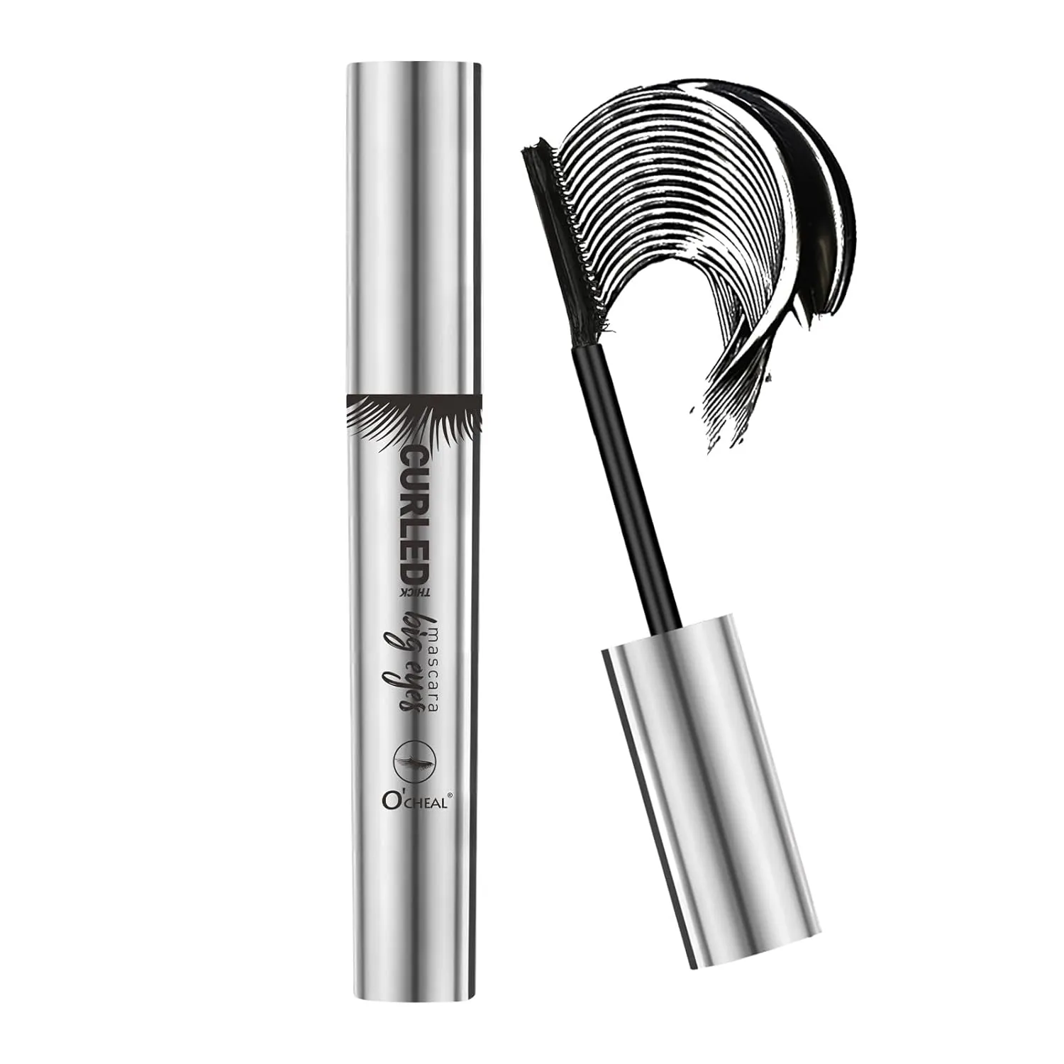 O'CHEAL 4D Telescopic Mascara Waterproof, Increase Volume And Length, Long-Lasting, Quick-Drying, Smudge-Proof, no Clumping Make-Up, Vegan & Cruelty-Free, Black
