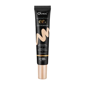 O'CHEAL CC Cream with SPF 50 , Hydrating Color Correcting Cream Full Coverage Lightweight Powder Foundation, Pre-makeup Primer Facial Concealer Refine Skin Texture Avoid Sun Damage (Natural Color)