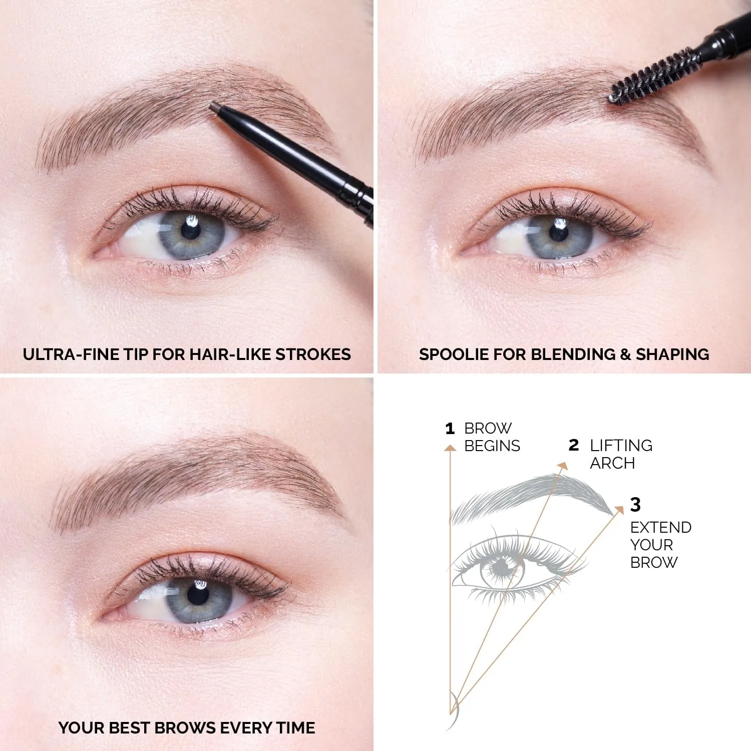 OFIR Brow Trace Precision Brow liner | Waterproof Brow Pencil with Ultra-Fine 1.7mm Tip | Long-Lasting, Blendable, Soft Matte Finish | Chocolate - Dark Brown, 0.003 OZ