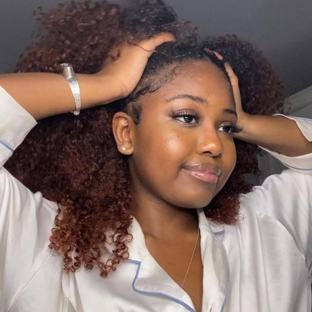 Ombre Brown Curly Human Hair Wigs For Black Women 180% Density Afro Kinky Curly V Part Human Hair Wig Upgrade U Part Wig Human Hair Wigs Brazilian Remy Glueless Wig No Sew in NO Glue 20 inches