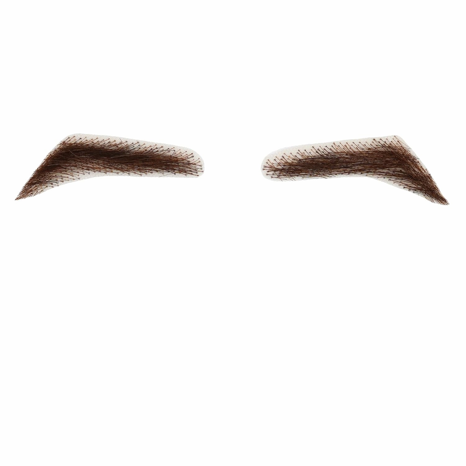 One Pair Human Hair Knotted Lace Front Eyebrows Handmade Lace Fake Eyebrows False Eyebrow Extensions for Men (Brown）