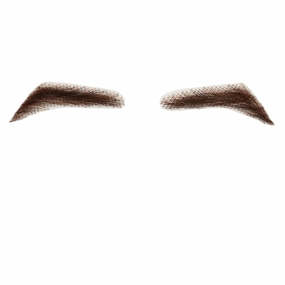 One Pair Human Hair Knotted Lace Front Eyebrows Handmade Lace Fake Eyebrows False Eyebrow Extensions for Men (Brown）