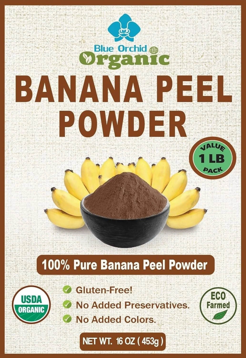 Organic Banana Peel Powder 16 OZ- All Natural One Ingredient- Value Pack