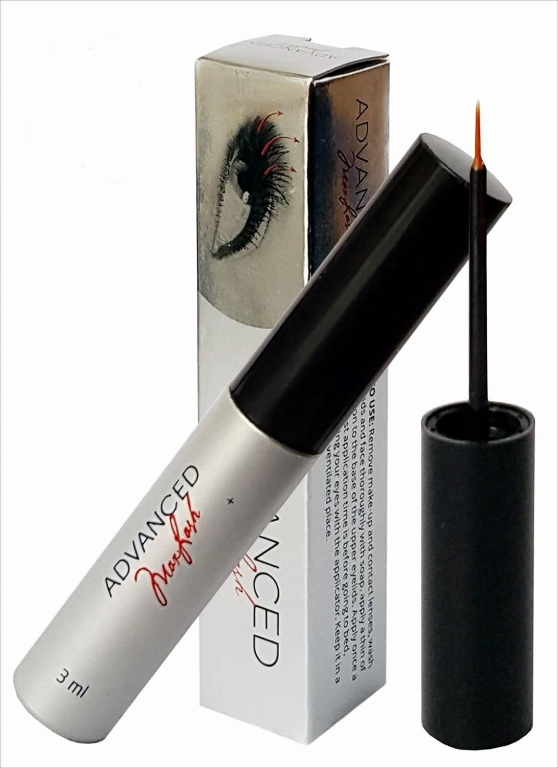 Organic Eyelash Growth Serum for Thicker, Longer, Lush Lashes & Brows 3ml- Natural ADVANCED Lash Enhancing Treatment