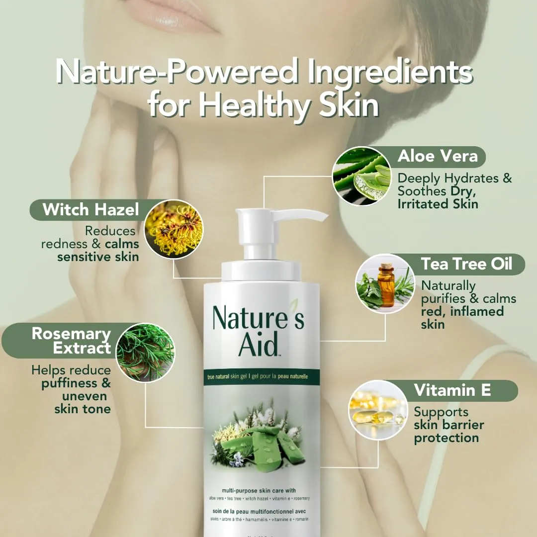 Original Skin Gel with Aloe Vera Extract for Dry, Flaky & Itchy | Facial Acne, Brown Spots, Toner & Cleanser | Sunburn | Rashes | Bug Bites & Stings | Shaving, Waxing & Laser