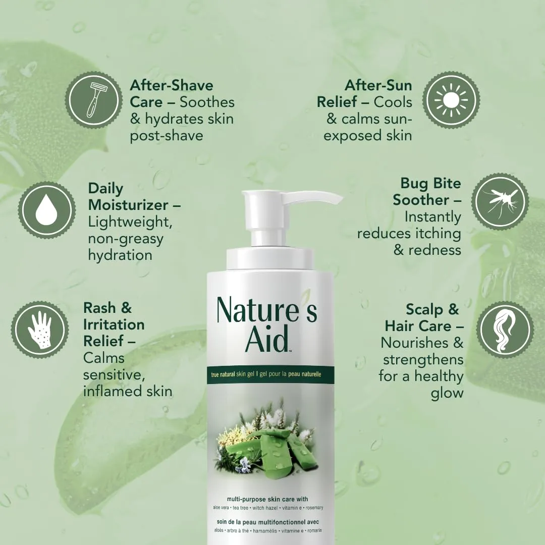 Original Skin Gel with Aloe Vera Extract for Dry, Flaky & Itchy | Facial Acne, Brown Spots, Toner & Cleanser | Sunburn | Rashes | Bug Bites & Stings | Shaving, Waxing & Laser