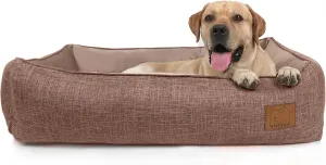 Orthopedic Dog Bed for Large Dogs, Memory Foam Dog Sofa with Waterproof & Washable Cover, Cooling Energy Gel. Couch, Pain Relief Soft Couch Pet Bed (Brown, 40x31x11 inch)