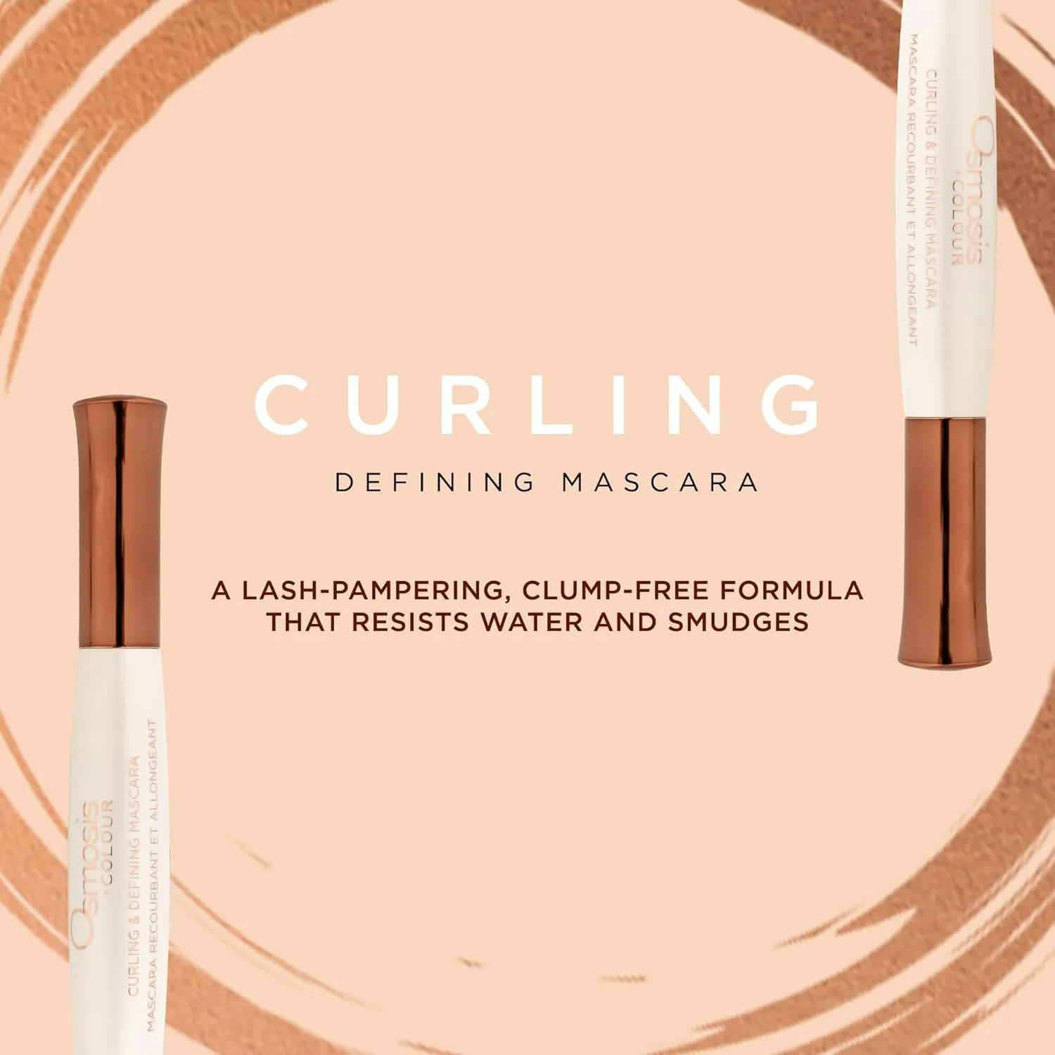 Osmosis Curling & Defining Mascara, Volumizing & Lengthening, Clump-Free, Smudge & Water Resistant, Noir, Blackest Black, 0.37 Fl Oz