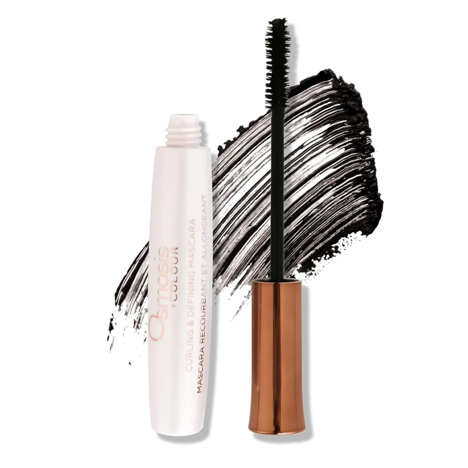 Osmosis Curling & Defining Mascara, Volumizing & Lengthening, Clump-Free, Smudge & Water Resistant, Noir, Blackest Black, 0.37 Fl Oz