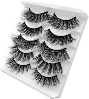 OXOAMP False Lashes Volume Strip Lashes 13mm-16mm 5 Styles Mixed Wispy Curly Fake Eyelashes 5 Pairs Pack Comfortable