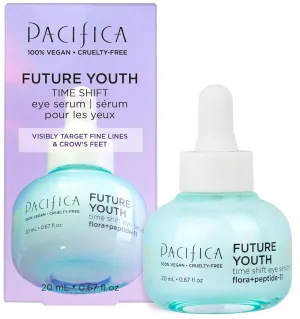 Pacifica Future Youth Time Shift Eye Serum – Peptide Eye Serum for Fine Lines & Dark Circles, Lifting & Firming Under Eye Treatment w/Flora   Peptide-11, Unscented Hydrating Gel for All Skin Types