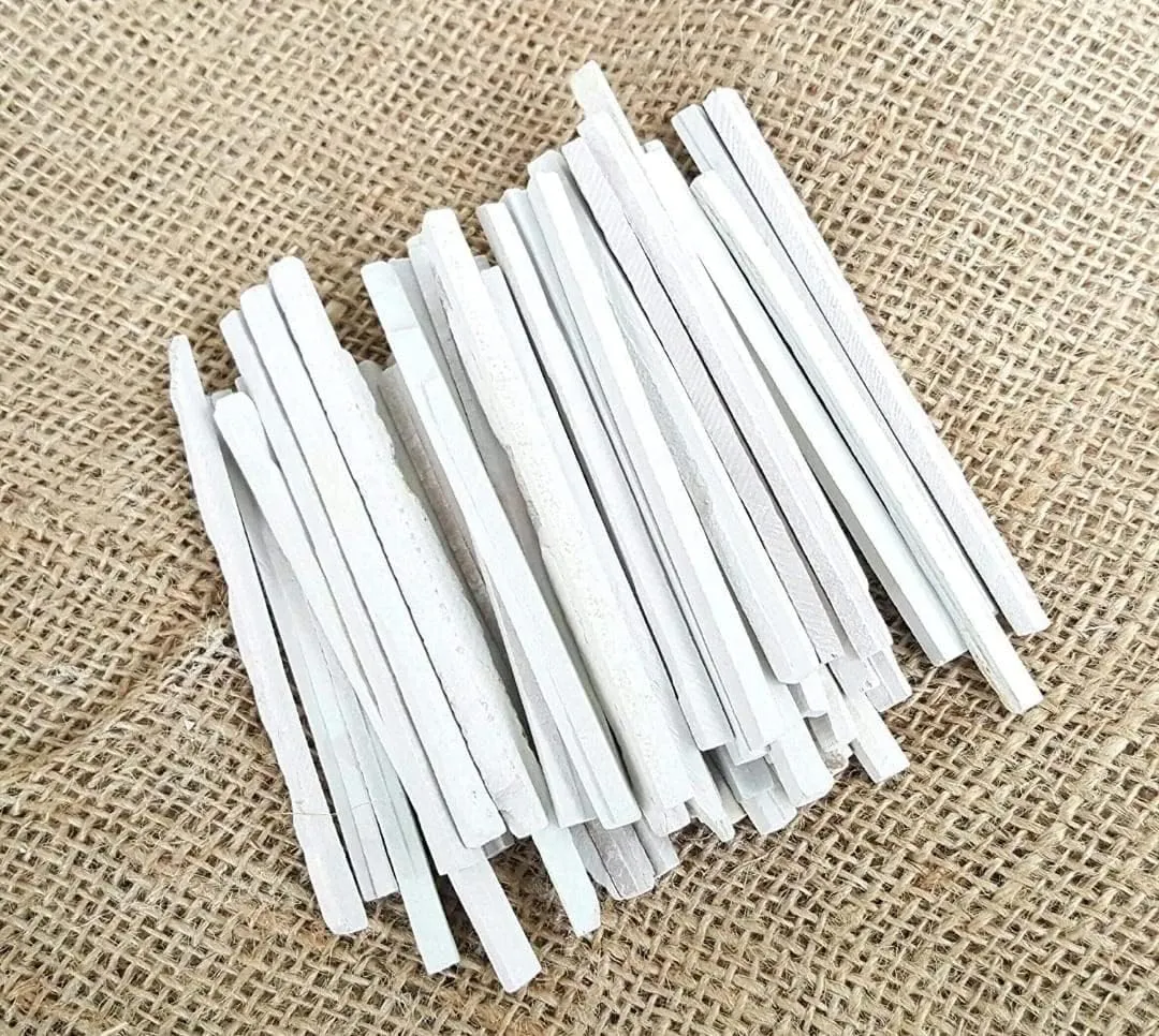 Pack Of 120 (800 grms) Edible Slate Pencils/Slate Bars White Pencils/Natural Limestone Slate Chalk Pencils/Earthy Goodies Edible Thin Slate Chalk Pencils