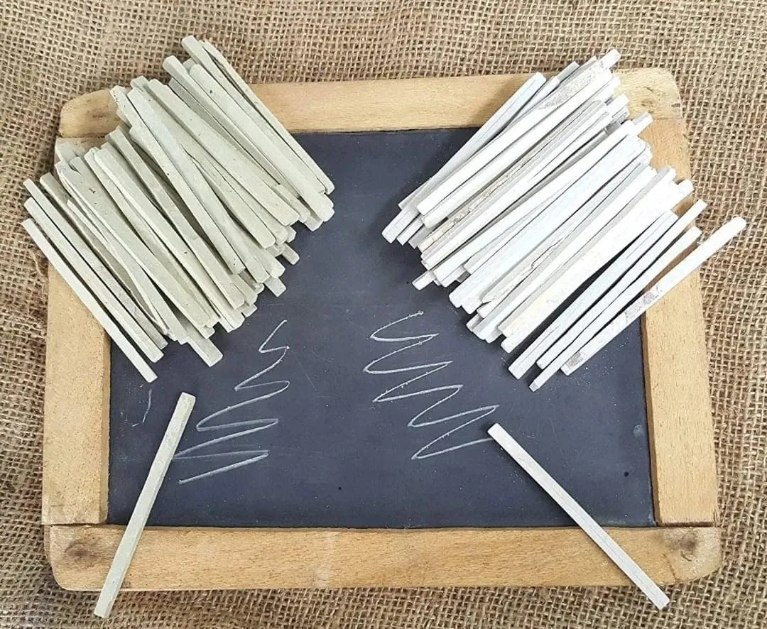 Pack Of 120 (800 grms) Edible Slate Pencils/Slate Bars White Pencils/Natural Limestone Slate Chalk Pencils/Earthy Goodies Edible Thin Slate Chalk Pencils