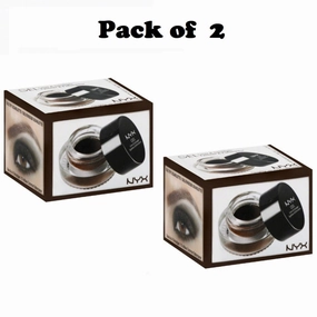 Pack of 2 NYX Cosmetics Gel Eyeliner and Smudger, GLAS05 Scarlette Dark Brown