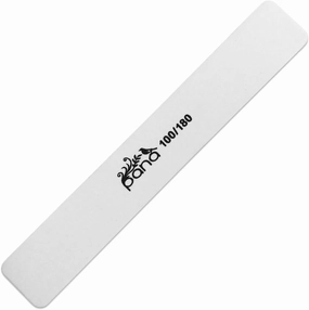 PANA Jumbo Double-Sided Emery Nail File for Manicure, Pedicure, Natural, and Acrylic Nails - White (Grit 100/180) - 50 Piece Pack