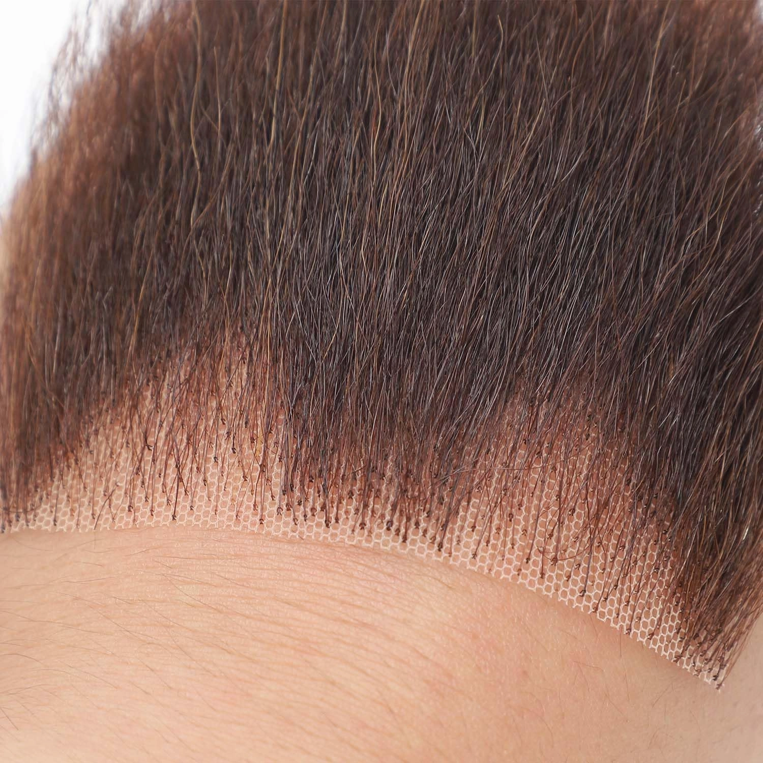 Parceria Fake Mustache, Easy Applying Hand Tied Human Hair Fake Beard, Comfortable and Skin Friendly Realistic Lace Costume Facial Hair for Men Theatrical, Cosplay, Drama, Party, Movie (Brown)